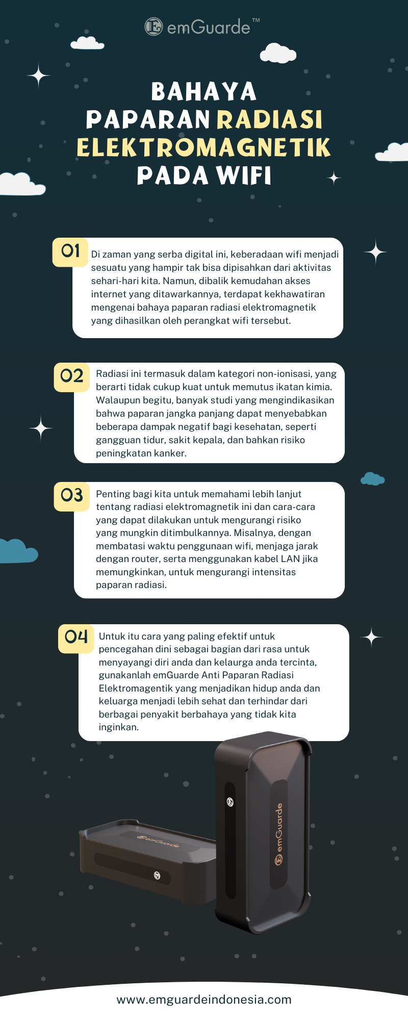 Infografis Bahaya Paparan Radiasi Elektromagnetik Pada Wifi - Emguarde Indonesia